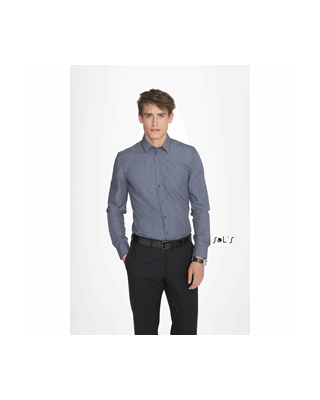 CAMISA DE MANGA COMPRIDA EM POPELINA MATIZADA PARA HOMEM BARNET MEN