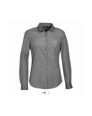CAMISA DE MANGA COMPRIDA EM POPELINA MATIZADA PARA SENHORA BARNET WOMEN