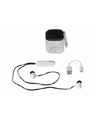 Auriculares Bluetooth® "Budget" em caixa com mosquetão