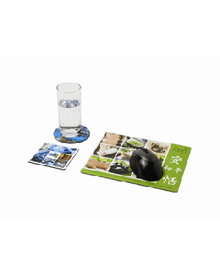 Conjunto de tapete para rato e base para copos Q-Mat®
