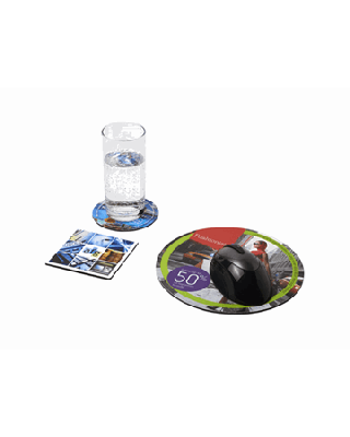 Conjunto de tapete para rato e base para copos Q-Mat® 4