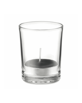 Vela em vidro transparente    